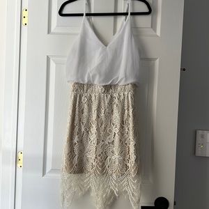 White Lace Mini Dress